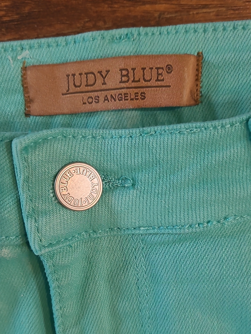 Judy Blue Bright Teal Slim Fit  Jeans  Stretchy Size 13/31 - Picture 4 of 12